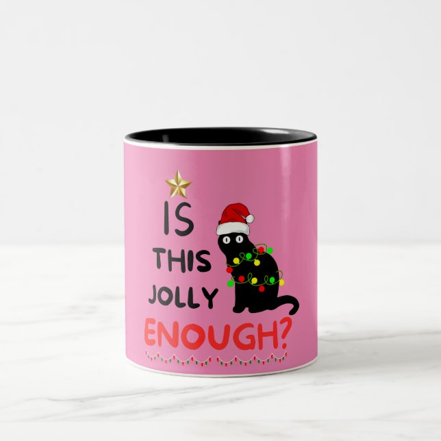 Ist das Jolly genug, Weihnachts-Grinch Zweifarbige Tasse (Mittel)
