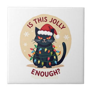 Ist das lustig genug Schwarze Katze Weihnachtsbaum Fliese