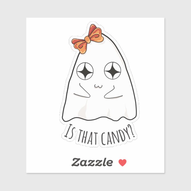 Ist das Süßigkeiten? Halloween-Gespenst-Aufkleber Aufkleber (Blatt)
