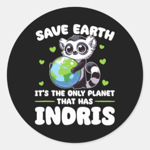Ist der einzige Planet mit Indris Earth Day Runder Aufkleber