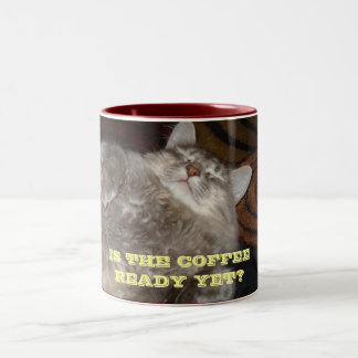IST DER KAFFEE SCHON BEREIT? ZWEIFARBIGE TASSE