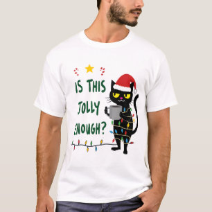 Ist diese fröhliche genug schwarze Katze Frohe Wei T-Shirt
