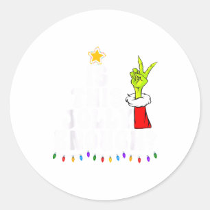 Ist dieser fröhlich genug grüne fröhliche Weihnach Runder Aufkleber