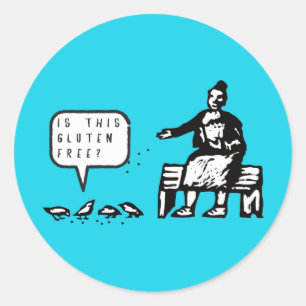 Ist dieser Gluten-freie Vogel-Cartoon lustig Runder Aufkleber