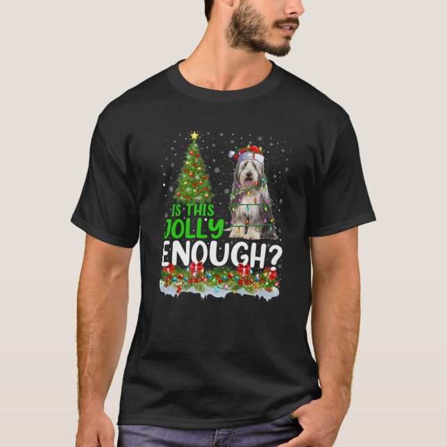 Ist dieser Jolly genug Santa Bartded Collie Dog Ch T-Shirt (Vorderseite)