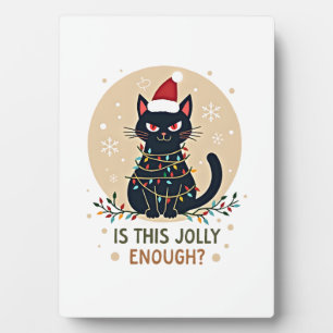 Ist dieser lustige schwarze Katzen-Weihnachtsbaum Fotoplatte