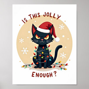 Ist dieser lustige schwarze Katzen-Weihnachtsbaum  Poster
