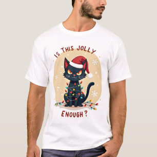 Ist dieser lustige schwarze Katzen-Weihnachtsbaum T-Shirt
