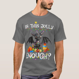 Ist dieses Jolly genug Drachendekor Lichter Weihna T-Shirt