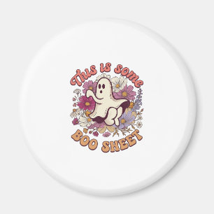 Ist ein bisschen Boo-Blatt-Geist Retro-Blumen_1 Magnet