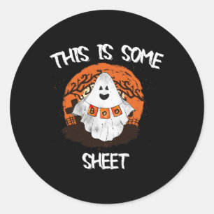 Ist ein Bootsheet Halloween Ghost Funny Geschenk M Runder Aufkleber