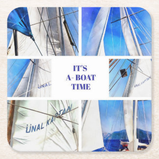 Ist ein Bootspass Spaß Pun Artistic White Sails Rechteckiger Pappuntersetzer