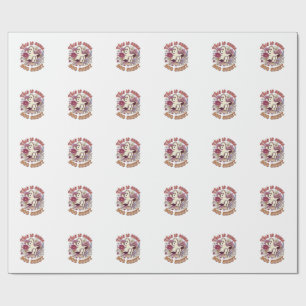 Ist Einiges Boo-Blatt-Gespenst Retro-Blumen_1 Geschenkpapier