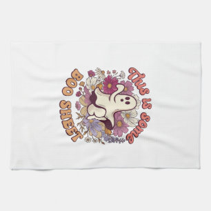 Ist Einiges Boo-Blatt-Gespenst Retro-Blumen_1 Geschirrtuch