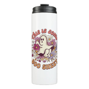 Ist Einiges Boo-Blatt Gespenst Retro Blumen_1 Thermosbecher