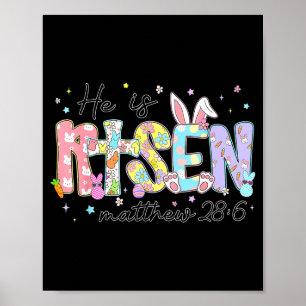 Ist er auferstanden Jesus Christlich Glücklich Poster