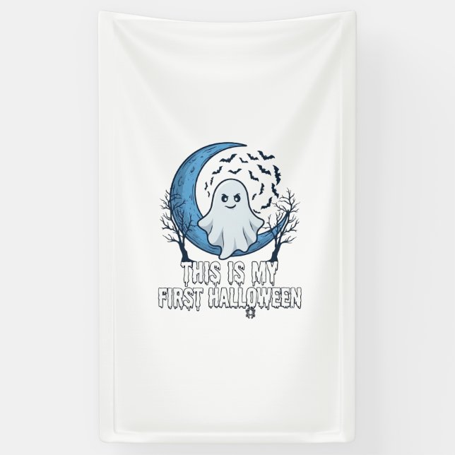 Ist erster Halloween-Geist Halbmond Fledermäuse_1 Banner (Vertikal)