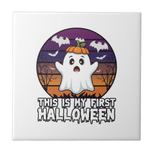 Ist Erster Halloween-Geist-Kürbishut Fledermäuse_1 Fliese