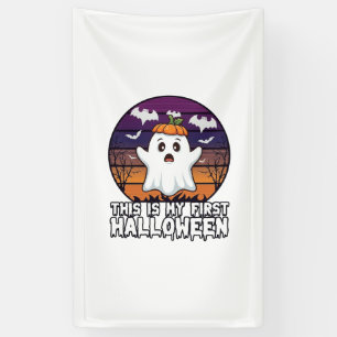 Ist Erster Halloween-Geist-Kürbiskappe Fledermäuse Banner