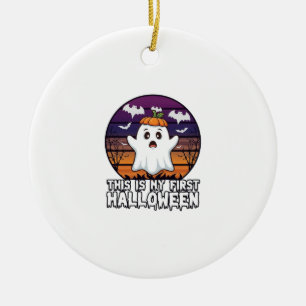 Ist Erster Halloween-Geist-Kürbiskappe Fledermäuse Keramik Ornament