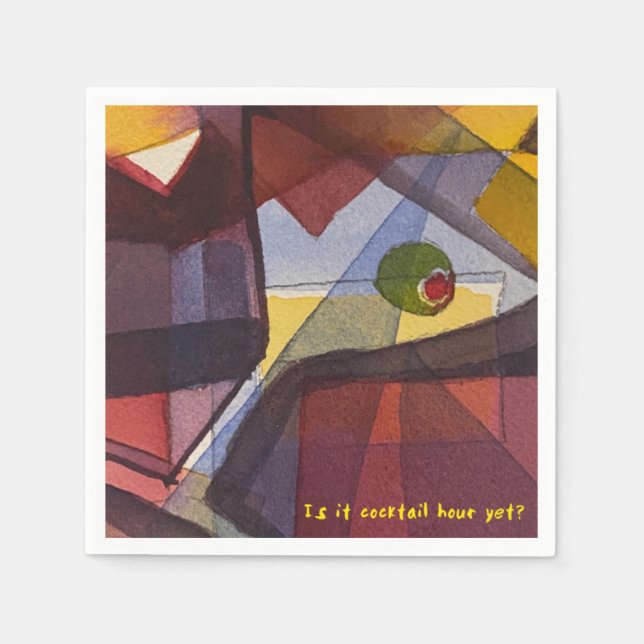 Ist es Cocktailstunde noch? Cocktail Napkin Serviette (Vorderseite)