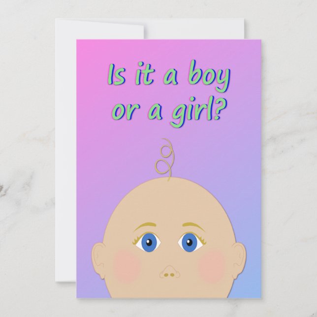 Ist es ein Party von Jungen oder Mädchen - Gender  Einladung (Vorderseite)