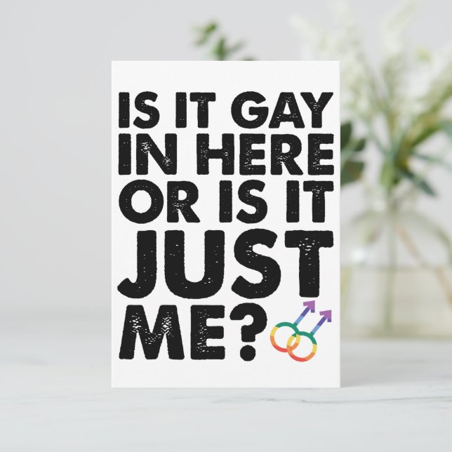Ist es hier schwul oder ist es nur ich lesbisch st dankeskarte (Stehend Vorderseite)