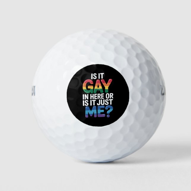 Ist es hier schwul oder ist es nur ich lustige LGB Golfball (Vorderseite)