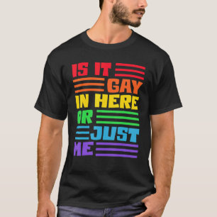 Ist es hier schwul oder nur ich lg Flag Regenbogen T-Shirt