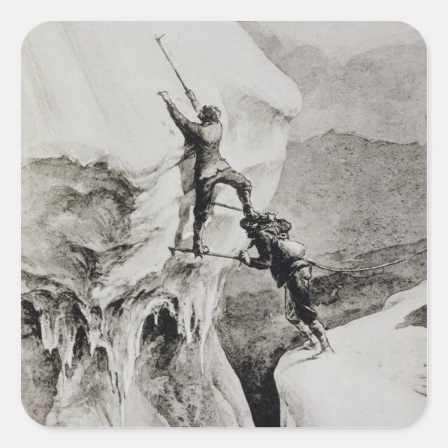 Ist es möglich, von "Klettern zwischen den Alpen"? Quadratischer Aufkleber (Vorderseite)
