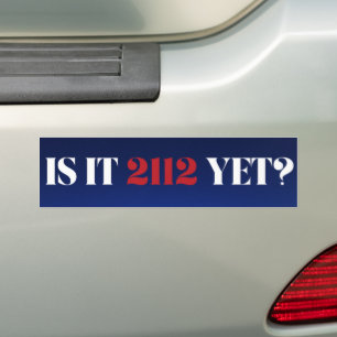 Ist es schon 2112? Blauer und roter Autoaufkleber