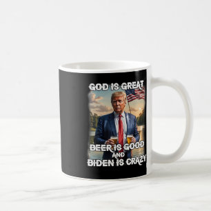 Ist groß Bier ist gut und Biden ist verrückt funny Kaffeetasse