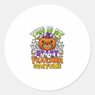 Ist Grusel-Lehrer-Kostüm Haloween-Kürbis-Hexe-Ha Runder Aufkleber