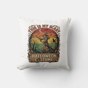 Ist Gruseliges Halloween-Kostüm Hexenbesen Katze Kissen