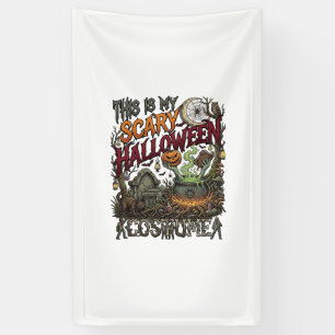 Ist Gruseliges Halloween-Kostüm Kessel Kürbis Katz Banner