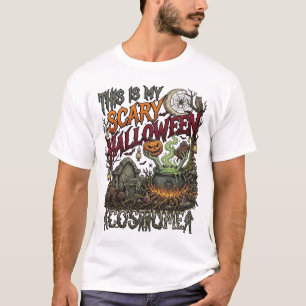 Ist Gruseliges Halloween-Kostüm Kessel Kürbis Katz T-Shirt