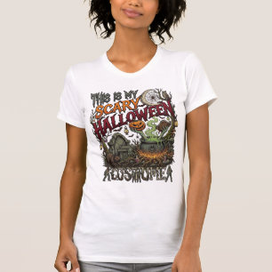 Ist Gruseliges Halloween-Kostüm Kessel Kürbis Katz T-Shirt
