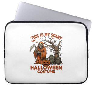 Ist Gruseliges Halloween-Kostüm Orange Reaper Kürb Laptopschutzhülle