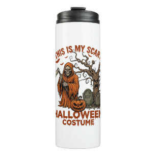 Ist Gruseliges Halloween-Kostüm Orange Reaper Kürb Thermosbecher