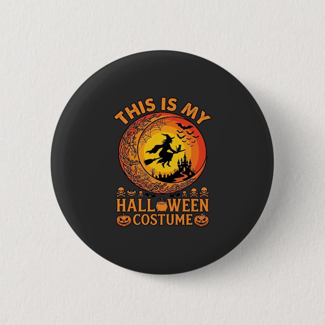 Ist Halloween-Kostüm Hexenschloss Kessel Button (Vorderseite)