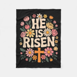 Ist Hemd Er Auferstanden Florales Kreuz Christlich Fleecedecke