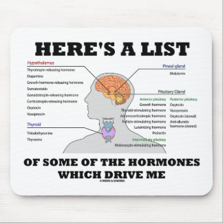 Ist hier eine Liste von einigen der Hormone Mousepad