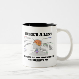 Ist hier eine Liste von einigen der Hormone Zweifarbige Tasse