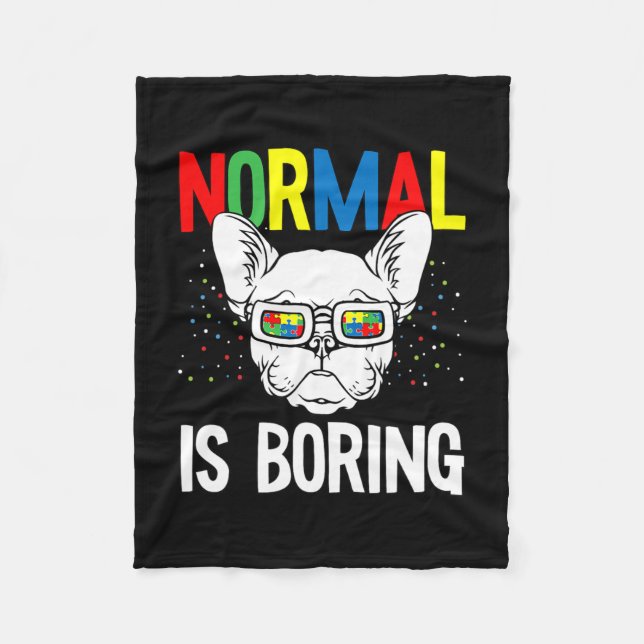 Ist langweilig Autismus Bewusstsein Französisch Bu Fleecedecke (Vorderseite)