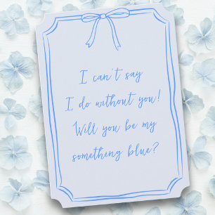 Ist mein etwas Blau? Bow Bridesmaid Vorschlag Einladung