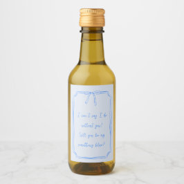 Ist mein etwas Blau? Niedlicher Vorschlag von Bow  Weinetikett