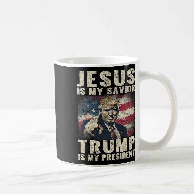 Ist mein Retter Trump mein Präsident 2024 Amerikan Kaffeetasse (Rechts)