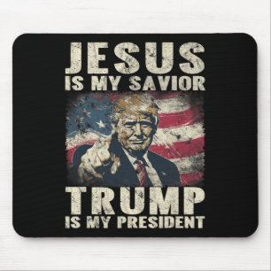 Ist mein Retter Trump mein Präsident 2024 Amerikan Mousepad