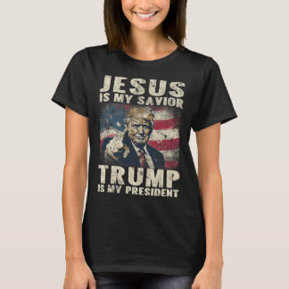 Ist mein Retter Trump mein Präsident 2024 Amerikan T-Shirt