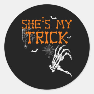 Ist mein Trick hes ist meine Leckerei Halloween Co Runder Aufkleber